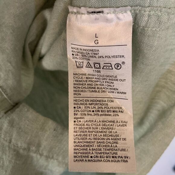 OLD NAVY Men’s Everyday Regular Fit Linen Blend Shirt Milky Jade Green Large - Picture 10 of 11